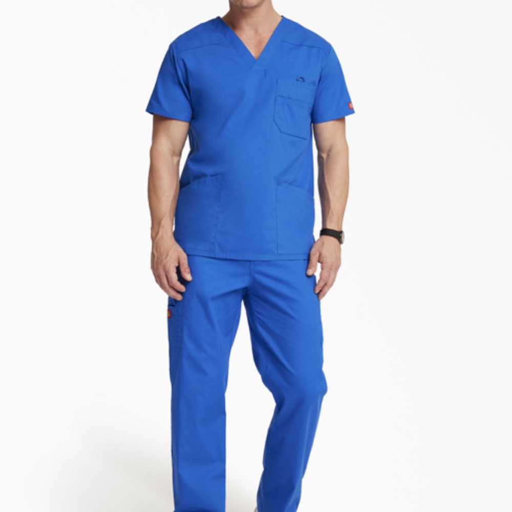 Dickies Scrubs Pants Unisex Blue Large #83006 Every Day Signature Drawstring